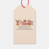 クリスマスかわいい犬のカラフルモダンホリデーカード ギフトタグ (裏面)