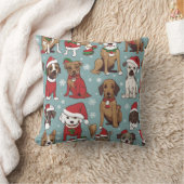 クリスマスかわいい犬のパターン クッション (ブランケット)