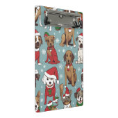クリスマスかわいい犬のパターン ミニクリップボード (アングル)