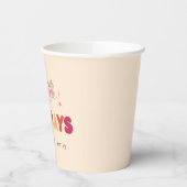 クリスマスかわいい犬のモダン家族 紙コップ (左)