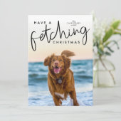 クリスマスかわいい犬の写真を撮る シーズンカード (スタンド正面)