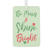 クリスマスかわいい猫の休日の緑の赤 カーエアーフレッシュナー (裏面)