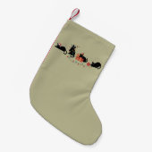 クリスマスかわいい猫好きクルーのクリスマスライト スモールクリスマスストッキング (正面 (吊り時))