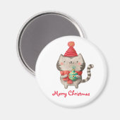 クリスマスかわいい猫 マグネット (正面/裏面)