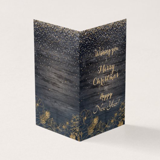 クリスマスかわいい紙吹雪とゴールデンフローラデザイン (外部)