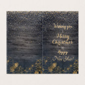 クリスマスかわいい紙吹雪とゴールデンフローラデザイン (外部フラット)