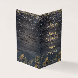 クリスマスかわいい紙吹雪とゴールデンフローラデザイン