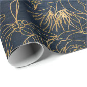 クリスマスかわいい紙吹雪とゴールデンフローラデザイン ラッピングペーパー (ロールコーナー)