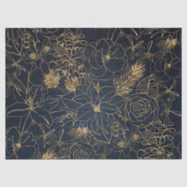 クリスマスかわいい紙吹雪とゴールデンフローラデザイン 薄葉紙