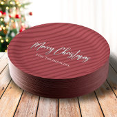 クリスマスかわいい赤お洒落書ストライプの道 ペーパープレート