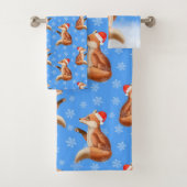 クリスマスかわいい赤キツネ冬の雪ギフト バスタオルセット (インサイチュ)