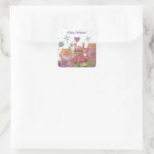 クリスマスかわいい車 スクエアシール (バッグ)