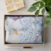 クリスマスかわいい雪だるま出生水彩家族 薄葉紙 (ギフト)