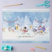 クリスマスかわいい雪だるま出生水彩家族 薄葉紙 (クラフト)