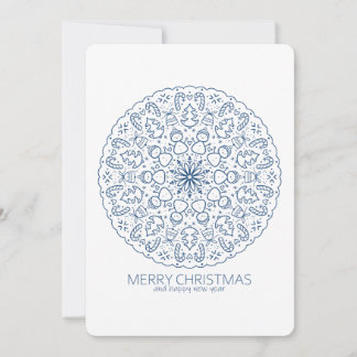 クリスマスかわいい雪だるま手描きマンダラ シーズンカード