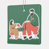クリスマスかわいい セラミックオーナメント (左)
