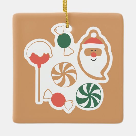 クリスマスかわいい セラミックオーナメント (正面)
