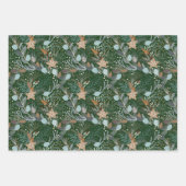 クリスマスかわいらしのお洒落花の模様 ラッピングペーパーシート (正面2)