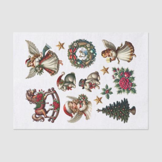 クリスマスかわいらしのフッシーのカット 薄葉紙 (正面)