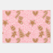 クリスマスかわいらしの木々が星を聞く ラッピングペーパーシート (正面)