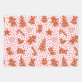 クリスマスかわいらしの木々が星を聞く ラッピングペーパーシート (正面2)