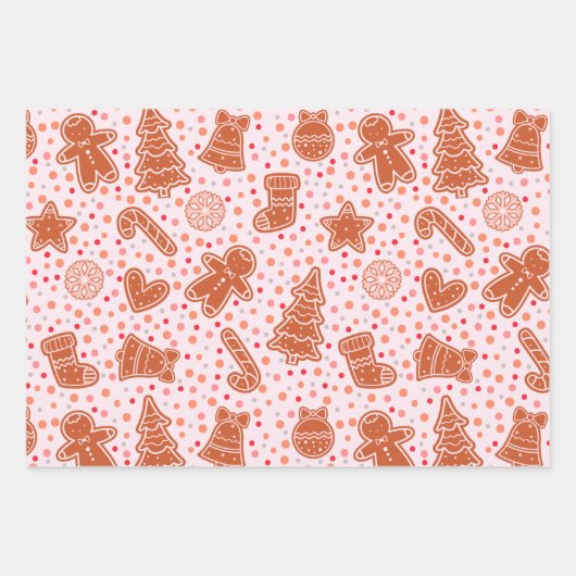 クリスマスかわいらしの木々が星を聞く ラッピングペーパーシート (正面2)