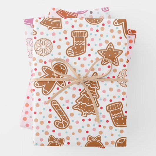 クリスマスかわいらしの木々が星を聞く ラッピングペーパーシート (インサイチュ)