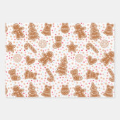 クリスマスかわいらしの木々が星を聞く ラッピングペーパーシート (正面)