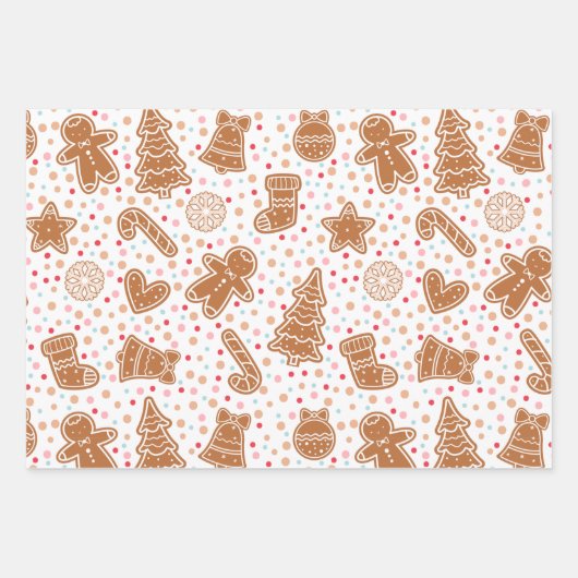 クリスマスかわいらしの木々が星を聞く ラッピングペーパーシート (正面)