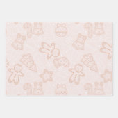 クリスマスかわいらしの木々が星を聞く ラッピングペーパーシート (正面)