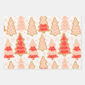 クリスマスかわいらしの木と雪の結晶クリスマス ラッピングペーパーシート (正面2)