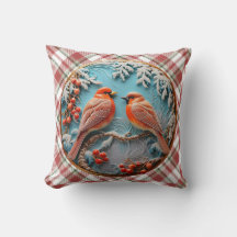 クリスマスかわいらしの格子模様の鳥。