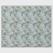 クリスマスかわいらしの花お洒落柄 ラッピングペーパー (フラット)