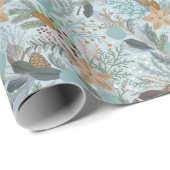 クリスマスかわいらしの花お洒落柄 ラッピングペーパー (ロールコーナー)