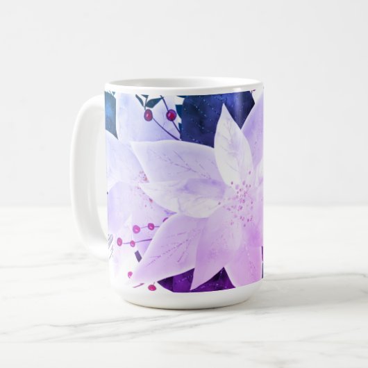 クリスマスかわいらしの花 コーヒーマグカップ (正面左)
