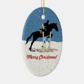 クリスマスかわいらしの馬のジャンプ セラミックオーナメント (右)