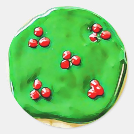 クリスマスかわいらしシュガークッキーのシール ラウンドシール (正面)