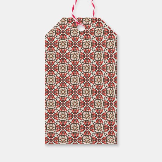クリスマスかわいらしダマスク ギフトタグ (正面)