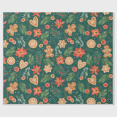 クリスマスかわいらしパターン ラッピングペーパー (フラット)