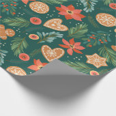 クリスマスかわいらしパターン ラッピングペーパー (角)