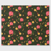 クリスマスかわいらしパターン ラッピングペーパー (フラット)