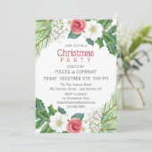 クリスマスかわいらしフローラ企業のクリスマスパーティー 招待状 (スタンド正面)