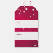 クリスマスかわいらしレッドの雪片 ギフトタグ (裏面)