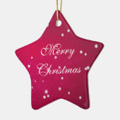 クリスマスかわいらしレッドの雪片 セラミックオーナメント (左)