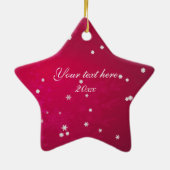 クリスマスかわいらしレッドの雪片 セラミックオーナメント (裏面)