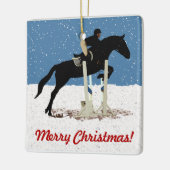 クリスマスかわいらし馬ジャンパー セラミックオーナメント (左)