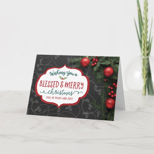 クリスマスがあなたに祝福と喜びをもたらしますように シーズンカード (正面)