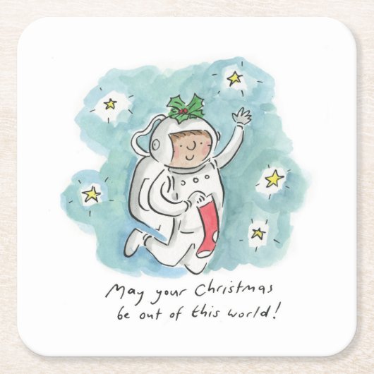 クリスマスがこの世から出てきてくれないか スクエアペーパーコースター (正面)