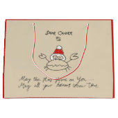 クリスマスがん星占い占星術赤エレガント ラージペーパーバッグ (正面)