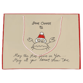 クリスマスがん星占い占星術赤エレガント ラージペーパーバッグ